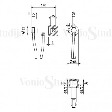 Nikelio spalvos progresyvinis bidė maišytuvas Bruma ELO 1455138MM 1