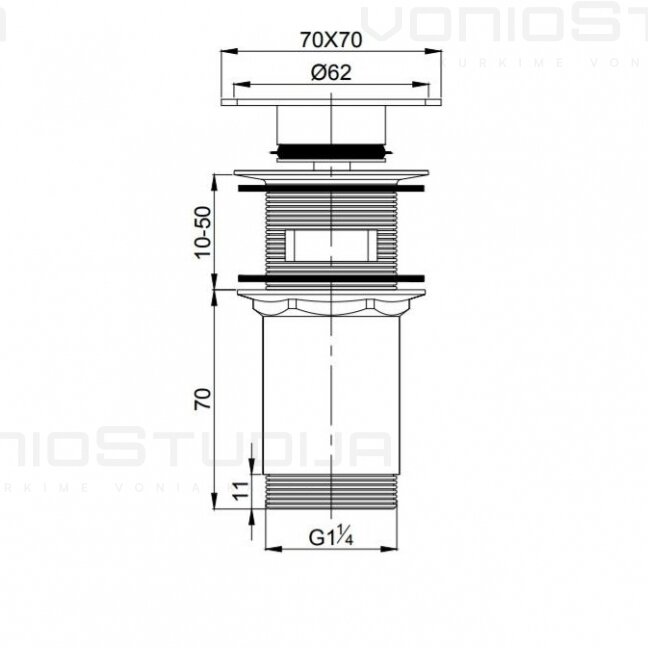 Praustuvo uždarymo vožtuvas Click Clack Omnires Q706 1 Praustuvo uždarymo vožtuvas Click Clack Omnires Q706 1