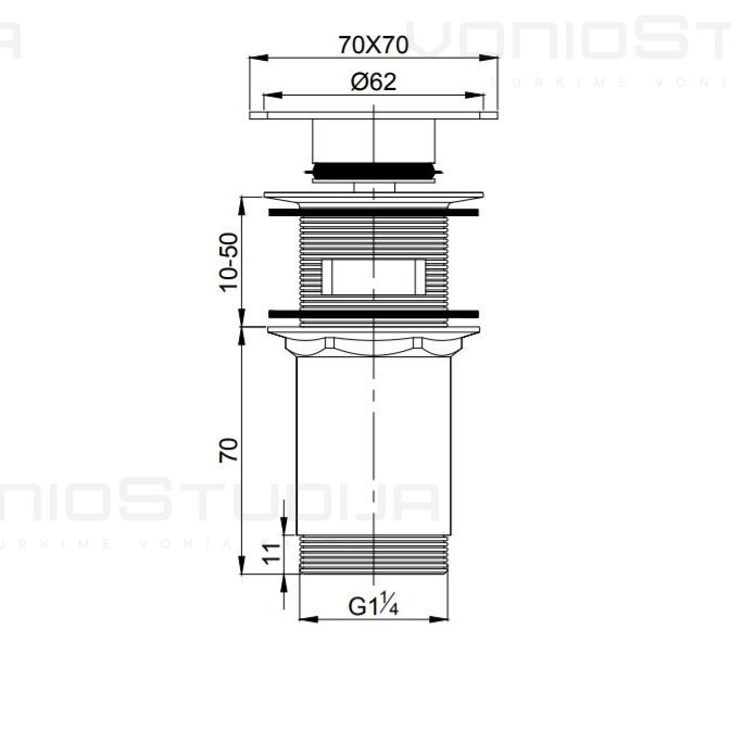 Praustuvo uždarymo vožtuvas Click Clack Omnires Q706 1 Praustuvo uždarymo vožtuvas Click Clack Omnires Q706 1