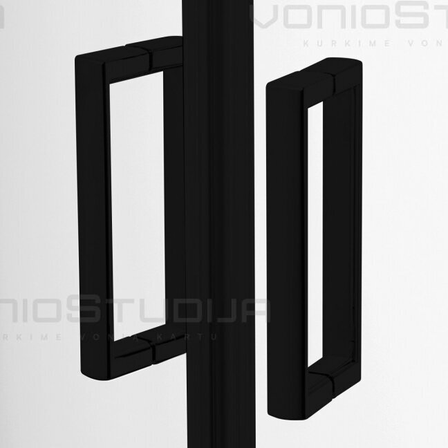 Pusapvalė dušo kabina New Trendy Suvia Black juoda matinė 90x90cm 1