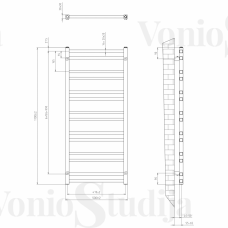 Juodas rankšluosčių džiovintuvas METRO DOS 500x1100mm