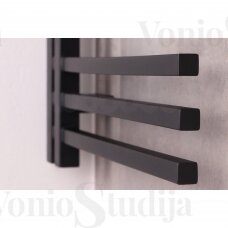 Elektrinis rankšluosčių džiovintuvas WOBBEE FLINT BLACK 50x100cm juodas matinis dešininis su tenu paslėptu montavimu