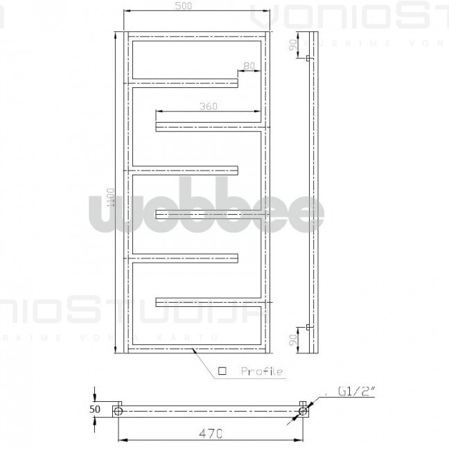 Rankšluosčių džiovintuvas WOBBEE WELLY WHITE 50x110cm baltas 5 Rankšluosčių džiovintuvas WOBBEE WELLY WHITE 50x110cm baltas 5