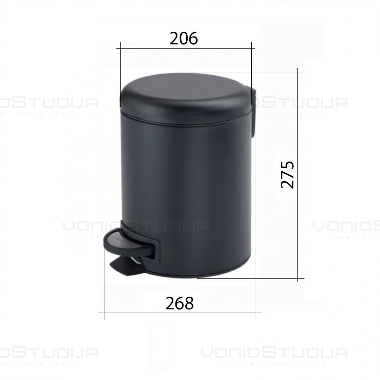 Šiukšliadėže Potty matinio aukso spalvos 5L 3