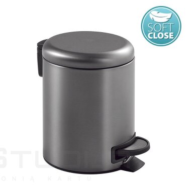 Šiukšliadėže Potty 5L gunmetal Šiukšliadėže Potty 5L gunmetal