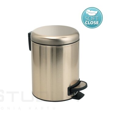 Šiukšliadėže Potty matinio aukso spalvos 3L Šiukšliadėže Potty matinio aukso spalvos 3L