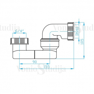 Sifonas voniai automatinis baltas 575mm Polysan 3