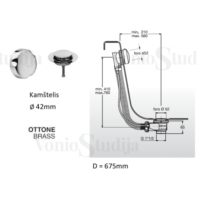 Sifonas voniai Senator prailgintas 675mm automatinis 3