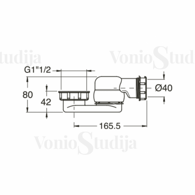 Sifonas voniai Senator prailgintas 675mm automatinis 2