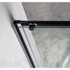 Skaidraus stiklo dušo kabina GELCO SIGMA SIMPLY BLACK juodos spalvos korpuso dalys 110x80cm