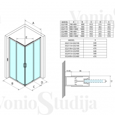 Matinio stiklo dušo kabina GELCO SIGMA SIMPLY chromo spalvos korpuso dalys 1000x800 mm