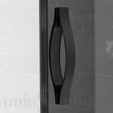 Skaidraus stiklo dušo kabina GELCO SIGMA SIMPLY BLACK juodos spalvos korpuso dalys 90x90cm