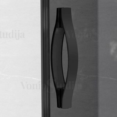 Skaidraus stiklo dušo kabina GELCO SIGMA SIMPLY BLACK juodos spalvos korpuso dalys 100x80cm 4