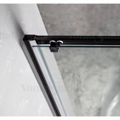 Skaidraus stiklo dušo kabina GELCO SIGMA SIMPLY BLACK juodos spalvos korpuso dalys 100x80cm 1