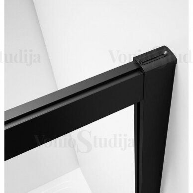 Matinio stiklo dušo kabina GELCO SIGMA SIMPLY BLACK juodos spalvos korpuso dalys 100x100cm 3