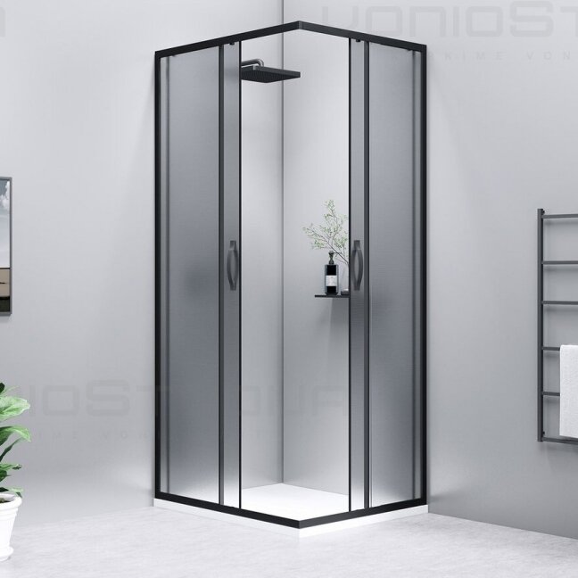 Matinio stiklo dušo kabina GELCO SIGMA SIMPLY BLACK juodos spalvos korpuso dalys 90x90cm 1 Matinio stiklo dušo kabina GELCO SIGMA SIMPLY BLACK juodos spalvos korpuso dalys 90x90cm 1