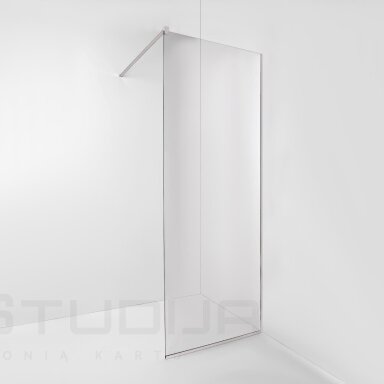 Šlifuoto nikelio spalvos dušo sienelė MERE BRUSHED NICKEL 70x200cm
