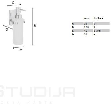 Smedbo pakabinamas skysto muilo dozatorius Pool ZK370