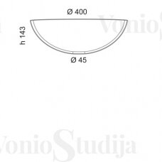 Stiklinis praustuvas MURANO 40x13cm  AL5318-65