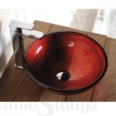 Stiklinis praustuvas Sapho Murano raudonas 40x14.3cm