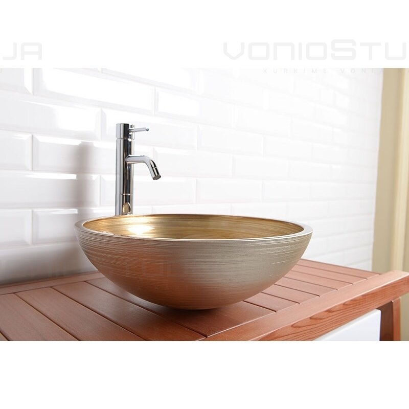 Stiklinis praustuvas MURANO SOFT BROWN 40x13cm AL5318-67 2 Stiklinis praustuvas MURANO SOFT BROWN 40x13cm AL5318-67 2