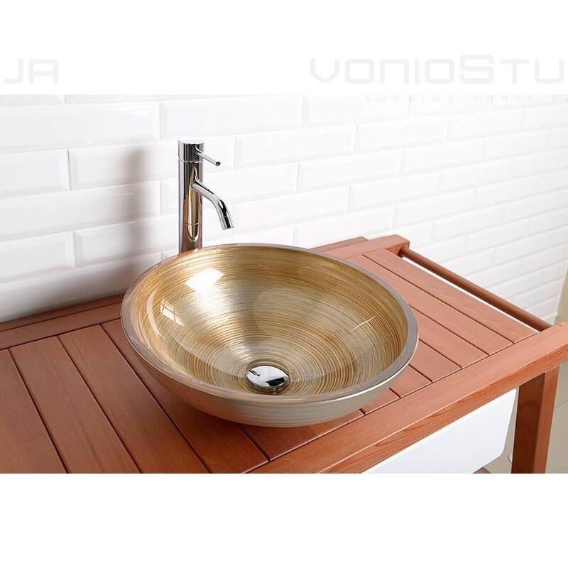 Stiklinis praustuvas MURANO SOFT BROWN 40x13cm AL5318-67 3 Stiklinis praustuvas MURANO SOFT BROWN 40x13cm AL5318-67 3