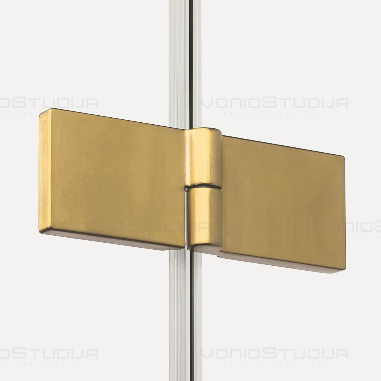 Sulankstomų durų dušo kabina New Trendy New Soleo 80x80 cm braižyto aukso spalvos 1