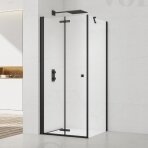Sulankstomų durų dušo kabina SAT SATSK90S90C juodos matinės spalvos 90x90cm