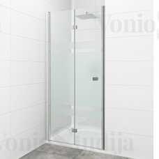 Sulankstomos dušo durys į nišą su matiniais intarpais SAT SK 100 cm chromo spalvos