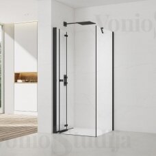 Sulankstomų durų dušo kabina SAT SK 90x100cm juodos matinės spalvos