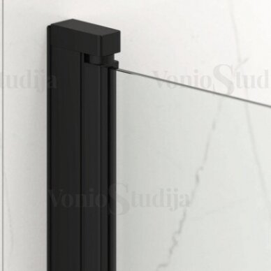 Sulankstomų durų dušo kabina SAT SK juodos matinės spalvos 90x100cm 2