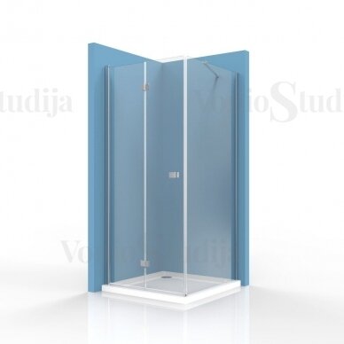 Sulankstomų durų dušo kabina SAT SK 100x100cm chromo spalvos 3