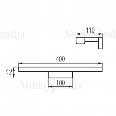 Sieninis šviestuvas ASTEN LED 8W, 400x42x110mm 5