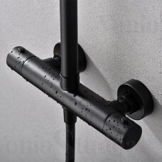 Virštinkinė termostatinė dušo sistema Imex Monza juodos matinės spalvos
