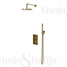 Termostatinė potinkinė dušo sistema Omnires Contour SYSCT11GLB braižyto aukso spalvos