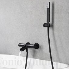 Termostatinis vonios maišytuvas Imex Monza su dušo komplektu juodos matinės spalvos