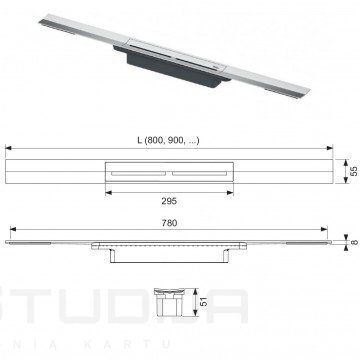 Tece Drainprofile 3 in 1 dušo latako komplektas 10