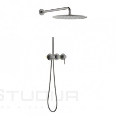 Potinkinė dušo sistema BlueWater Boston gunmetal spalvos BOS-ZKP.350 Potinkinė dušo sistema BlueWater Boston gunmetal spalvos BOS-ZKP.350