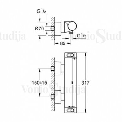 Termostatinis maišytuvas GROHE Grohtherm 2000 New dušo 34169001 1