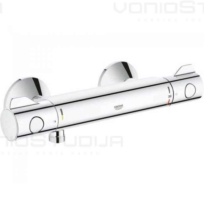 DEMM dušo stovo su lietaus galva ir termostatinio maišytuvo GROHE Grohtherm 800 komplektas 1