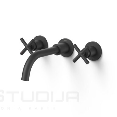 Tres MONTBLANC potinkinis praustuvo maišytuvas 20 cm snapu juodos matinės spalvos Tres MONTBLANC potinkinis praustuvo maišytuvas 20 cm snapu juodos matinės spalvos