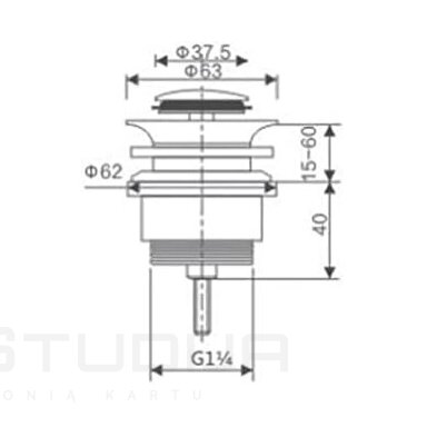 Universalus chromo spalvos IMEX dugno vožtuvas VCC002