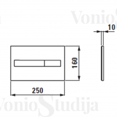 WC klavišas Laufen LIS Dual Flush, juodas matinis 8956617160001