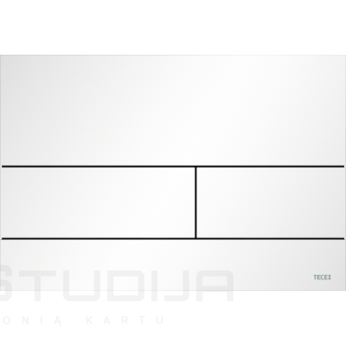 Vandens nuleidimo dvigubas klavišas TECEsquare II, metalinis, baltos matinės spalvos Vandens nuleidimo dvigubas klavišas TECEsquare II, metalinis, baltos matinės spalvos