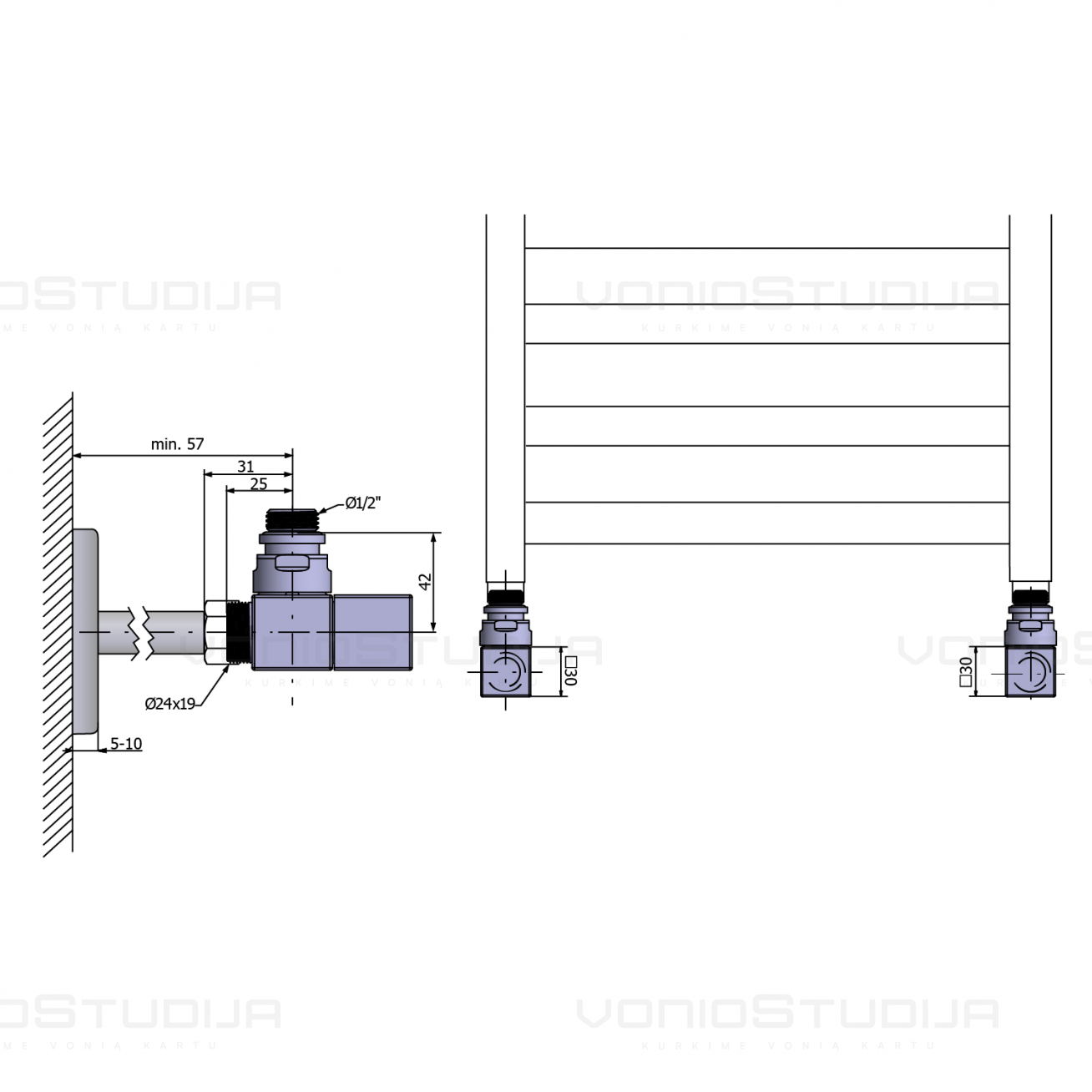 Ventiliai džiovintuvo pajungimui, komplektas CP4010S+CP6020 2