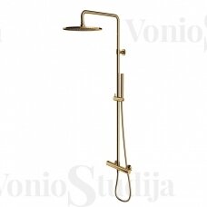 Virštinkinė termostatinė dušo sistema Omnires aukso spalvos