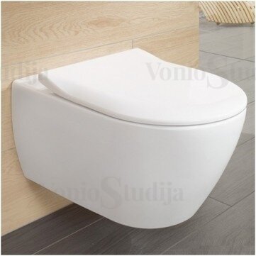 Villeroy&Boch Subway SLIM pakabinamas WC su soft close dangčiu