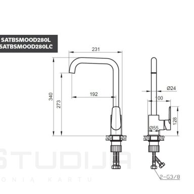 Virtuvinis chromo spalvos maišytuvas SAT MOOD SATBSMOOD280L Virtuvinis chromo spalvos maišytuvas SAT MOOD SATBSMOOD280L