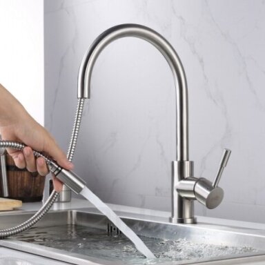 Virtuvinis maišytuvas su dušu Blue Water Lima Inox nerūdijantis plienas