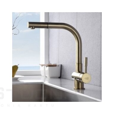 Virtuvinis maišytuvas su dušu Blue Water Lira bronzos spalvos Virtuvinis maišytuvas su dušu Blue Water Lira bronzos spalvos